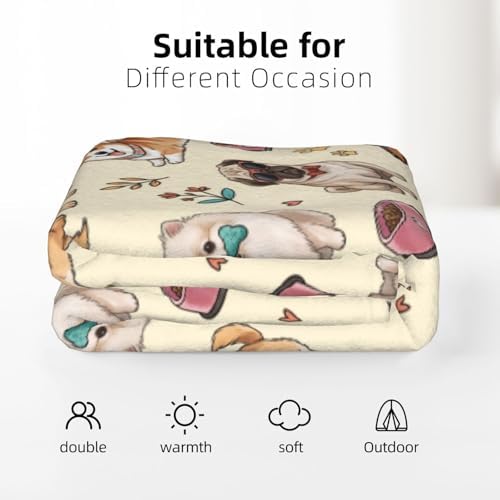 Puppy Dogs Flannel Fleece Throw Blanket, 60"x50" - Image 6