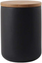 MilkyWay Food Storage Jar Ceramic Canisters With Airtight Seal Lid 27oz | Durable Ceramic Material, Airtight Bamboo Lid, Modern Damp-Proof Design, Ideal For Coffee And Tea(Black(M: 27oz/800ml))