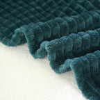 Puncuntex Fleece Throw Blanket Dusty Blue 60"×80" with Square Grid Design - Image 6