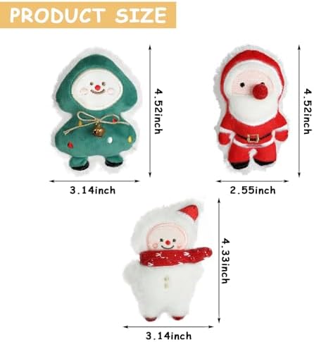 FOIMAS 3pcs Christmas Catnip Toys,Xmas Cat Toys Plush Santa Claus Snowman Tree Interactive Chew Bite Toys for Cat Kitten Indoor - Image 4