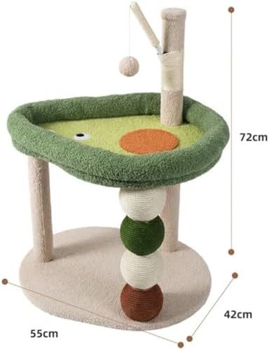 Cat Scratching Post, 28.35" H(72cm) Cat Tree/Cat Tree Tower with Cat Bed, Scratching Posts for Indoor Cats with one Plush Ball Toy, Small Cat Tree for Kittens/Cats Playing (28 in Cat Tree) - Image 4