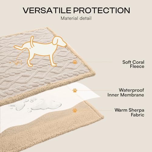 Luciphia Waterproof Dog Blanket, Reversible Sherpa Fleece for Couch Cover - Image 3