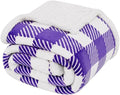 Touchat Sherpa Plaid Twin Blanket 60" X 70", Fuzzy Fluffy Soft Cozy Throw Blanket, Twin Size Plush Fleece Flannel Plush Microfiber Blanket for Couch Bed Sofa (PurpleWhite) by TOUCHAT