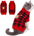 PUMYPOREITY Holiday Plaid Cat Sweaters for Cats Only, Cozy Knit Wear by PUMYPOREITY