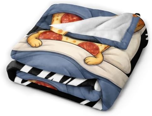 Sleepy Pizza Blanket Throw Gift for Girls Women 60"X50" - Image 5