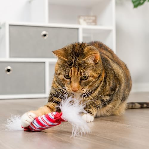Huxley & Kent Plush Cat Toy - Holiday Interactive Catnip Toy for Cats & Kittens - Soft with Crinkle & Catnip - Fun Indoor Play - Lit Donut & Peppermint Candy 2pk - Image 5