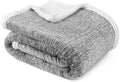 PAVILIA Sherpa Throw Blanket for Couch Sofa Bed, Melange Light Gray, 50x60 by PAVILIA