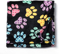 Pet Dog Cat Blanket Ultra Soft Cozy Fleece Paw Print Design Machine Washable Durable for Crates Beds Sofas Travel (Argyle Paws, Medium) by GreaterGood