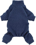 Fitwarm Turtleneck Knitted Dog Sweater Puppy Pajamas Thermal Doggie Winter Clothes Knitwear Pet Coats Cat Apparel Blue Small by Fitwarm