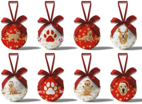 Golden Retriever Christmas Decor - Dog Christmas Tree Decorations Golden Retriever Ornament Hanging Balls, Cute Decorations Ball 2.36 Inch for Xmas Tree Party Home Holiday，Xmas Gifts Set of 16Pcs by GPGHEFlags