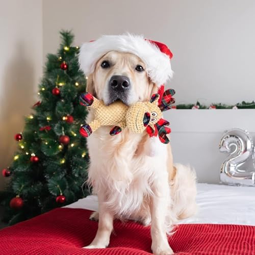 IOKHEIRA Christmas Reindeer Dog Toys, Squeaky Plush Dog Toy with Crinkle Paper, Christmas Dog Chew Toy for Small Medium Dogs, for Dogs - Image 6