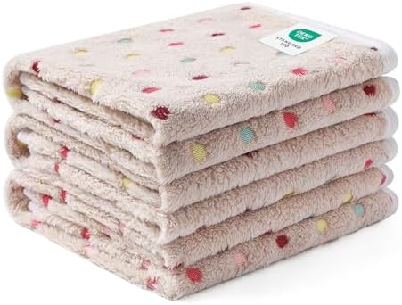 Luciphia 1 Pack 3 Blankets Super Soft Cute Dot Pattern Pet Blanket Flannel Throw for Dog Puppy Cat Large(41x31), Brown by luciphia