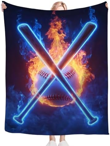 Baseball Blanket for Girls Women Boys Men Adults Kids Soft Cozy Fleece Sports Throw Blankets Gifts Warm Flannel Plush Lightweight Decor for Couch Bed Sofa 60"X50" - Image 6
