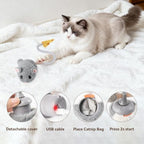 Migipaws Interactive MigiMouse Cat Toy 360° Rolling & Spin with Mesh Plastic Tail for Indoor Cats Smart Motion Sensor, Realistic Squeak, Rechargeable Plush Kitten Toy(Grey) - Image 6