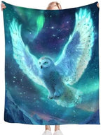Snowy Owl Blanket for Girls Women Boys Men Adults Kids Soft Cozy Fleece Aurora Owls Bird Throw Blankets Gifts Warm Flannel Plush Lightweight Decor for Couch Bed Sofa 50"X40" - Image 5