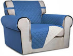 PureFit Reversible Chair Sofa Cover Dog Couch Covers for Sofa, 25.5 in | Blue/Ivory, Water Resistant Couch Protector, Washable Pet Couch Cover with Non Slip and Elastic Straps For Kids