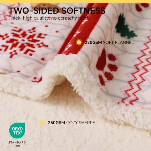 Luciphia Waterproof Dog Christmas Blanket Fleece Sherpa Reversible Soft - Image 2