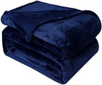 Fleece Plush Throw Blanket Navy Blue 90"x90"for Couch Fuzzy Cozy Flannel - Image 6