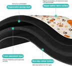 Fall Pumpkin Dog Food & Water Mat, Paw Prints Autumn Pet Feeding Mat for Floor Non-Slip Waterproof, Super Absorbent Cat Bowl Mat, Easy to Clean Eco-Friendly Durable Pet Placemat,17" × 30" - Image 5