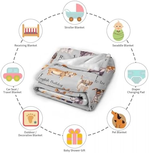 Dog Type Blanket, Dog Alphabet Truck Blankets, Gift for Girls Dog Type Lover, 40"x50" Soft Lightweight Plush Throw Blanket for Couch Bed Sofa Decoration - Image 7