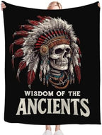 Native American Blanket for Girls Women Boys Men Adults Kids Soft Cozy Fleece Indian Skull Throw Blankets Gifts Warm Flannel Plush Lightweight Decor for Couch Bed Sofa 60"X50" - Image 6