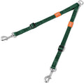 HOWGO Double Dog Leash,Tangle-Free 360 Swivel(Green, Pro S-M Splitter) | Individually Adjustable Length, Coupler Leads 2 Dogs,Aviation Aluminum Hooks,Durable Nylon,No-Tangle Walking,All Breeds