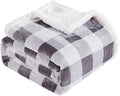 Touchat Sherpa Plaid Twin Blanket 60" X 70", Fuzzy Fluffy Soft Cozy Throw Blanket, Twin Size Plush Fleece Flannel Plush Microfiber Blanket for Couch Bed Sofa (Grey) by TOUCHAT