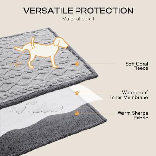 Luciphia Waterproof Dog Blanket, Reversible Sherpa Fleece for Couch Cover - Image 3