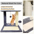 Cat Scratching Post, 19.69" H(50cm) Cat Tree with Cat Bed, Scratching Posts for Indoor Cats with Two Plush Balls Toy, Small Cat Tree for Kittens/Cats Playing and Relaxing (20 in Grey Cat Tree) - Image 6