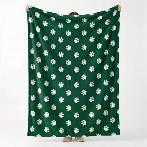 Horaldaily Christmas Green Dog Paw Shape 3D Textured Throw Blanket 60x80 - Image 5