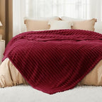 Bedsure Soft Full Size Fleece Blankets for Bed Deep Red 84"x90" - Image 6