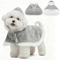 EXPAWLORER Dog Winter Coat with Hat - Fleece Flannel Warm Pet Cloak Cape Blanket with Hood for Cold Weather, Windproof Thicken Dog Sweater Jacket Clothes Vest for Small Medium Large Dogs Cats Grey M by EXPAWLORER