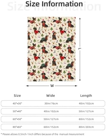 Cute Christmas Dogs Throw Blanket - Warm Flannel Fleece Travel Blanket, Cozy Soft Gift for Women, Men, Girls, Boys, Kids - 60"X50" - Image 4