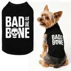 BINGPET Bad to The Bone Dog Shirt, Soft Cotton T-Shirt, Halloween Costumes by BINGPET
