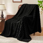 BEDELITE Black Fleece Twin Blanket for Couch Dorm Room Decor, 60x80 Inch - Image 2
