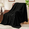BEDELITE 3D Checked Black Fleece Throw Blanket for Couch, 50x70 Inch by BEDELITE