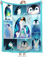 Penguin Blanket for Girls Women Boys Men Adults Kids Soft Cozy Fleece Cute Penguin Animal Throw Blankets Gifts Warm Flannel Plush Lightweight Decorative for Couch Bed Sofa 80"X60" - Image 6