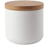 MilkyWay Food Storage Jar Ceramic Canisters With Airtight Seal Lid S 8.7oz | Durable Ceramic Material, Airtight Bamboo Lid, Modern Damp-Proof Design, Ideal For Coffee And Tea(White(S: 8.7oz/260ml))