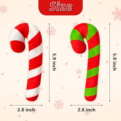 MALLMALL6 2Pcs Christmas Candy Cane Catnip Toys Gift for Cat, Indoor Cat Chew Bite Kick Plush Catmint Pet Toys Supplies for Cat Lover Gifts, Cute Interactive Cat Toy with for Pet Presents - Image 2