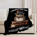 Owl Blanket Book Throw Blankets Funny Gifts for Girls Boys Kids Soft Cozy Fleece Plush for Couch Sofa Bed 60"x50" - Image 4