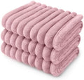 LINENLUX 1 Pack 3 Fleece Dog Blanket Soft Warm Washable for Cat Pink Medium by LINENLUX