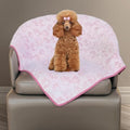 Stuffed Premium Soft Dog Blanket, with Flannel Pink Cute Paw Print, Cat Blanket Puppy Supplies Dog Products Stuff Essentials(Pink 32x40 inches) by STUFFED