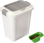 Ashfield & Harkness Airtight Pet Food Storage Container, 23 Qt / 20 Lbs | BPA-free HDPE, slim white/grey design, scoop included, 14.5"x10.5"x17", keeps dry dog & cat food fresh