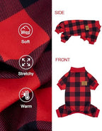 XPUDAC Christmas Dog Pajamas for Small Dogs Puppy Clothes Pjs, Plaid XLarge - Image 5