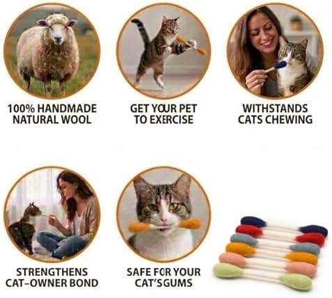 Glaciart One Swabs Cat Toys with Catnip - 6 Pk | Durable for Chew, Cute Cat Toys Interactive Kitty for Boredom, Exercise, & Play | Filled w/Organic Catnip for Anxiety & as Digestive Aid | Gift Idea - Image 4