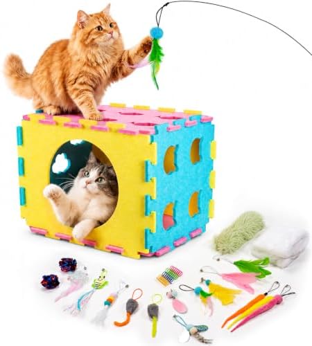 AsFrost Interactive Cat Toy for Indoor Cat, kitten Toys Cube Play House Bed by AsFrost