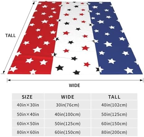 Independence Day Stars Throw Blanket, 4th of July Patriotic Red Blue Decorative Soft Cozy Blanket, Small Lightweight Warm Flannel Blanket for Sofa Chair Bed Couch 30" x 40" - Image 7