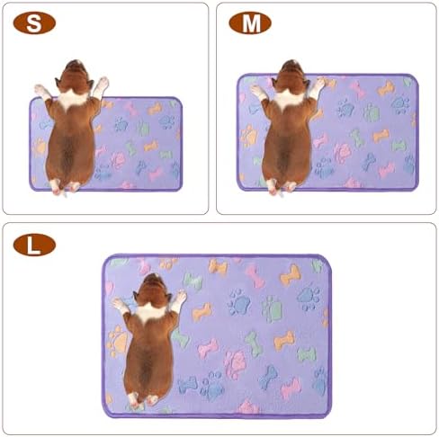 1 Pack 3 Blankets for Dog Puppy Cat (Large 41x31'', Purple, Pink, Brown) - Image 2
