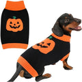 Halloween Dog Sweater Costumes for Small Medium Dogs Adorable Festival Pattern Pumpkin Sweater Turtleneck Knitted Pet Puppy Clothes Soft Warm Cold Weather Dog Halloween Costume Party Outfit by BAOBICUTE