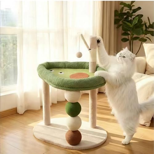Cat Scratching Post, 28.35" H(72cm) Cat Tree/Cat Tree Tower with Cat Bed, Scratching Posts for Indoor Cats with one Plush Ball Toy, Small Cat Tree for Kittens/Cats Playing (28 in Cat Tree) by Unknown